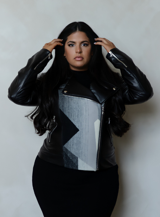 Plus size leather hot sale motorcycle jacket